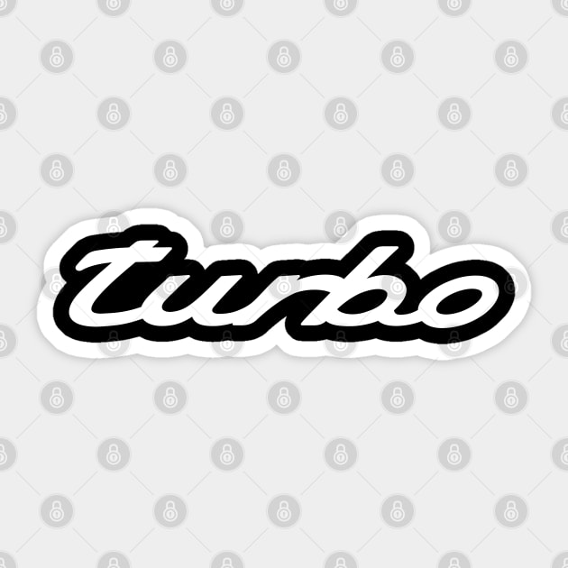 Turbo (white) Sticker by IbisDesigns